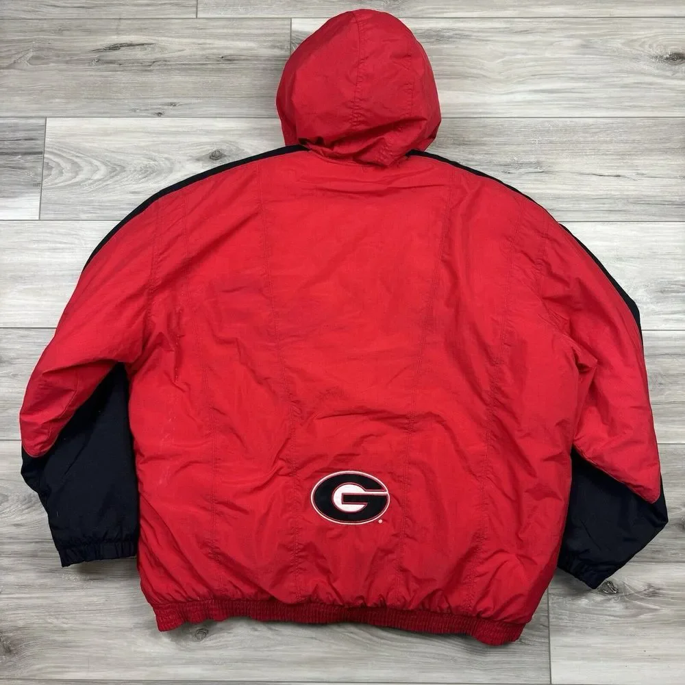 Vintage 90s Nike‎ Team Georgia Bulldogs Puffer Jacket Heavy Coat Men's Large